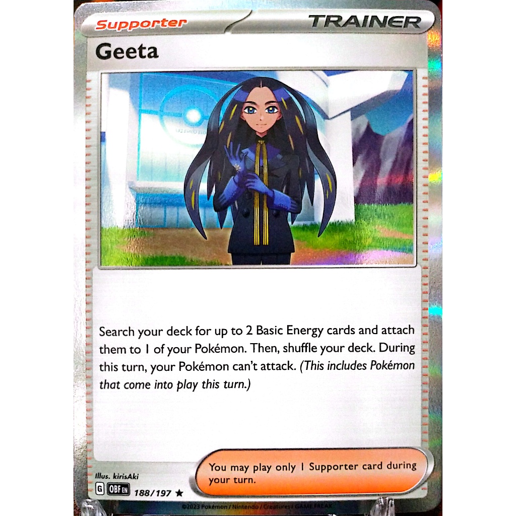 Pokemon TCG Geeta 188/197 Obsidian Flames Holo Reverse Rare | Shopee ...