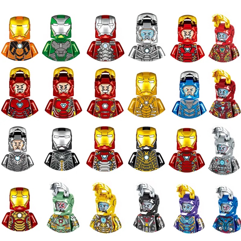 Hasbro Marvel Building Blocks Iron Man Mini Figures Pepper Potts War ...