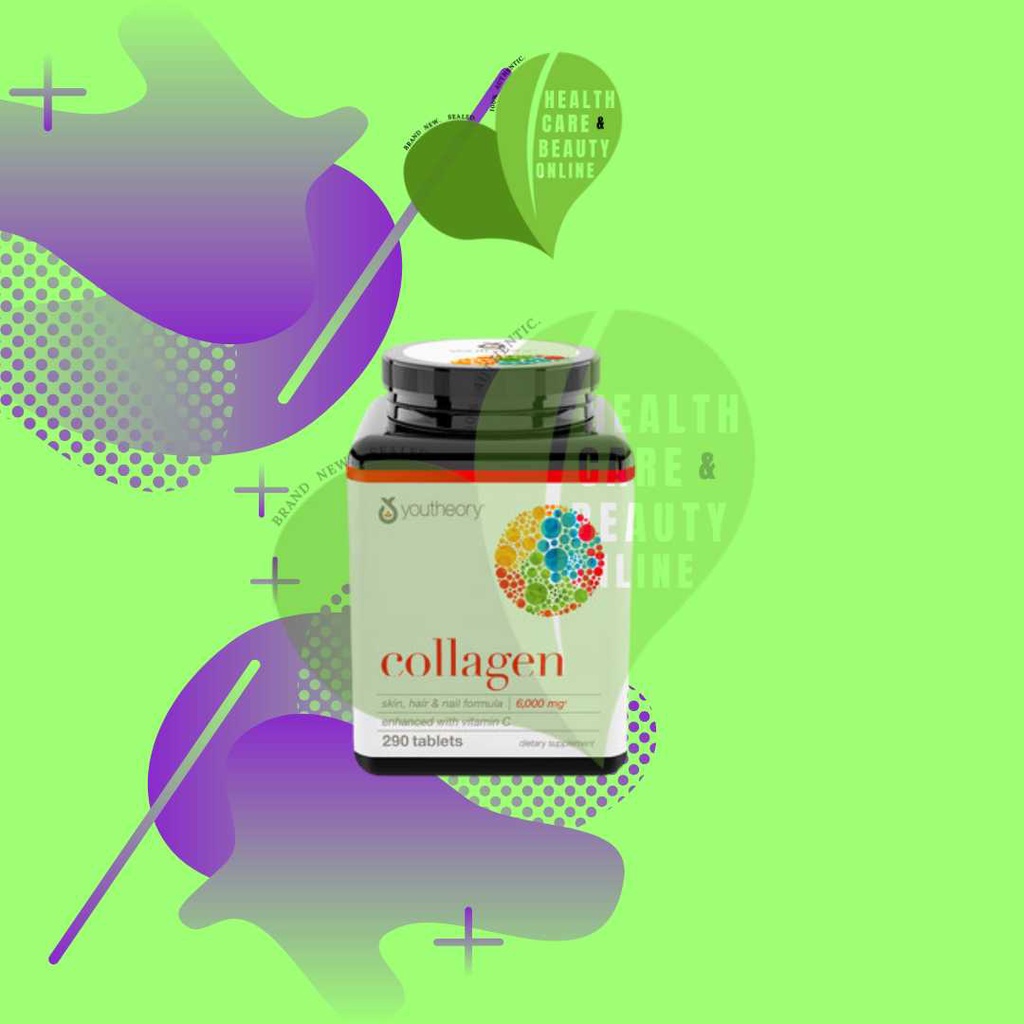 YOUTHEORY COLLAGEN 290 TABLETS 6000MG ( Free 1 sachet Herbal Coffee