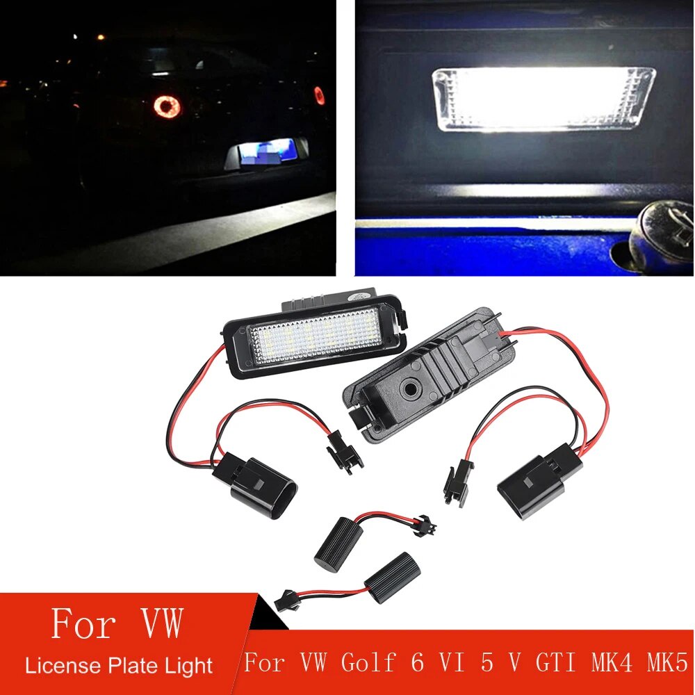 2Pcs Canbus LED License Plate Light For VW Golf 6 VI 5 V GTI MK4 MK5 ...