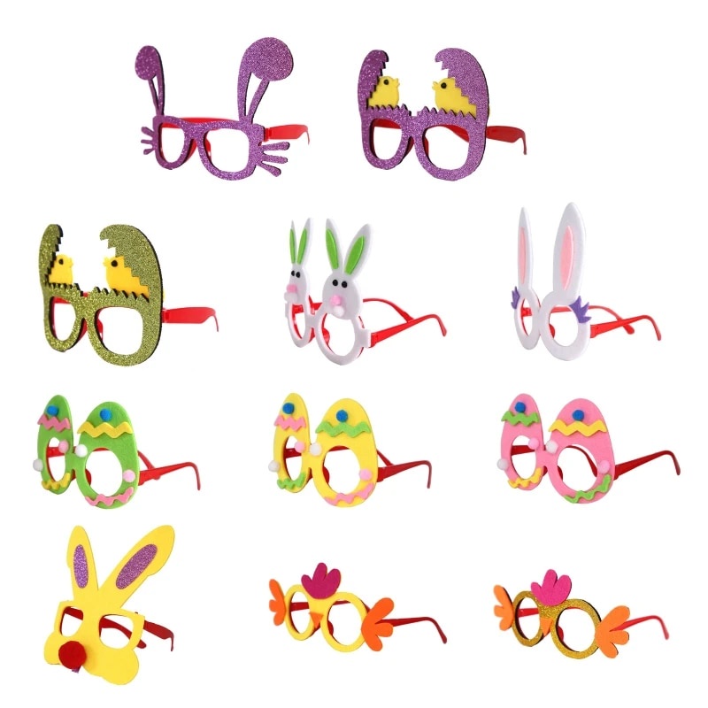 2023 New Easter Glasses Bunny Eggs Chick Glitter Eyeglasses Frame Photo ...