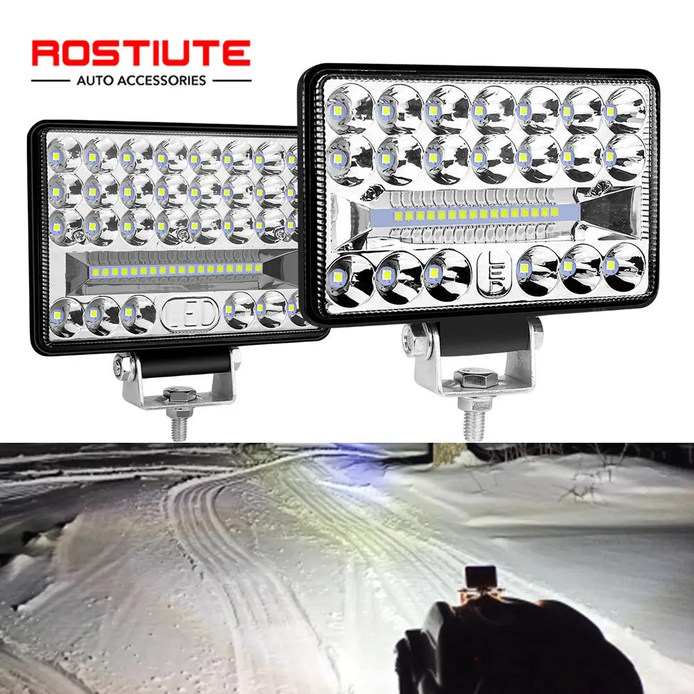 ⓛ4'' 5'' 6'' 7 Inch LED Light Bar 4x4 Offroad Spot Flood Car Work Light