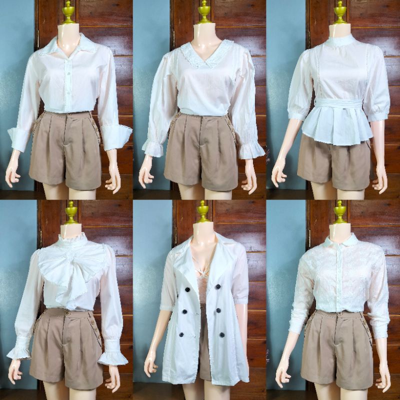 Ukay White Tops Premium Preloved White Blouse for Women