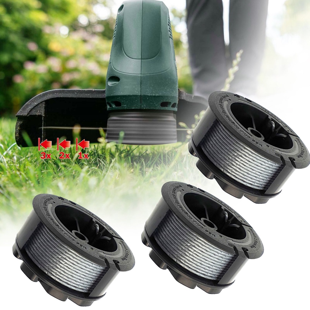 3pc Brushcutter Trimmer Spools Accessory For Bosch Line Spool Universal