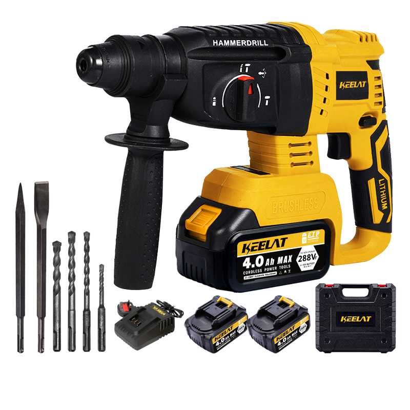 KEELAT Rotary Hammer Drill Heavy Duty Brushless Cordless Higher Power