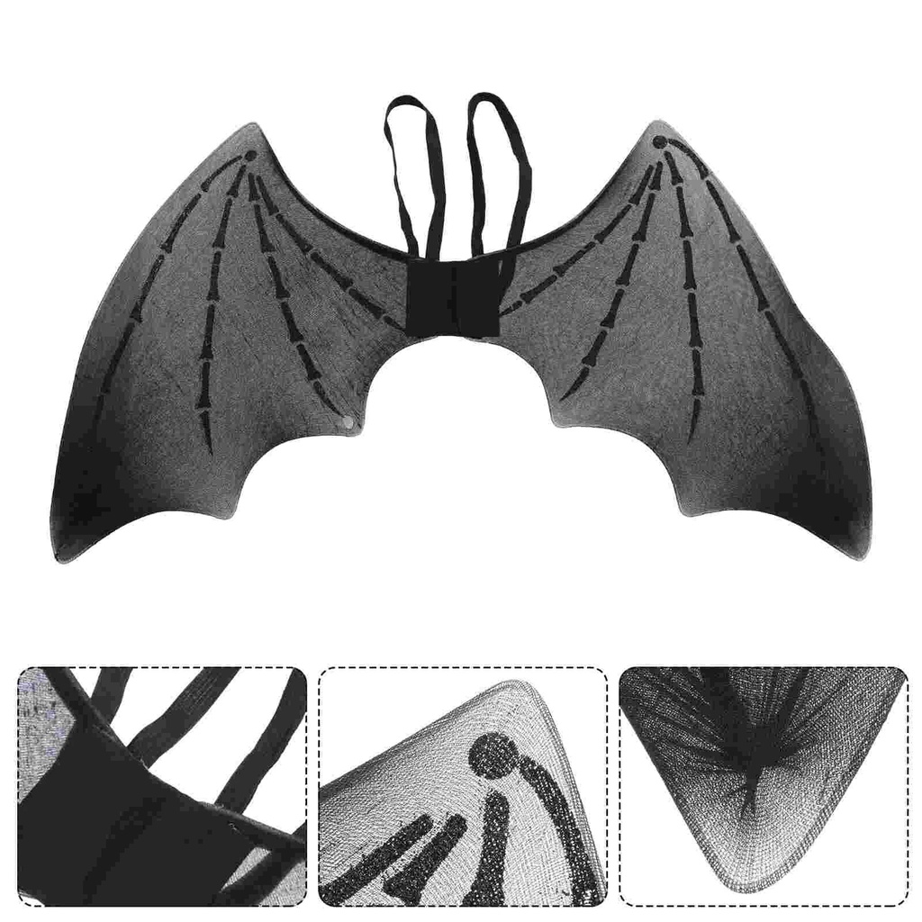 ☻Bat Wings Costume Black Accessories Women Dress Cosplay Adult