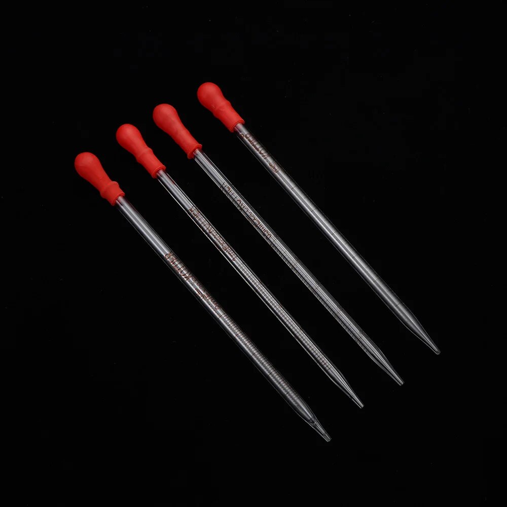 Glass Dropper Red Rubber Head Transparent With Scale Line Graduated ...