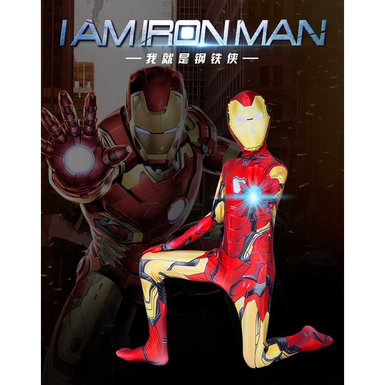 Hnb Iron Man Costume Marvel Avengers Endgame Zentai Cosplay Jumpsuit