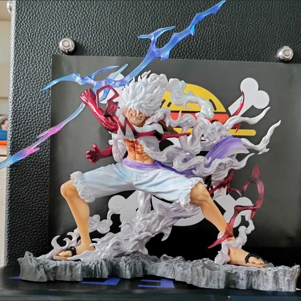 Free Led Lamp 26cm One Piece Figure Gk Lightning Luffy Figure Sun God ...