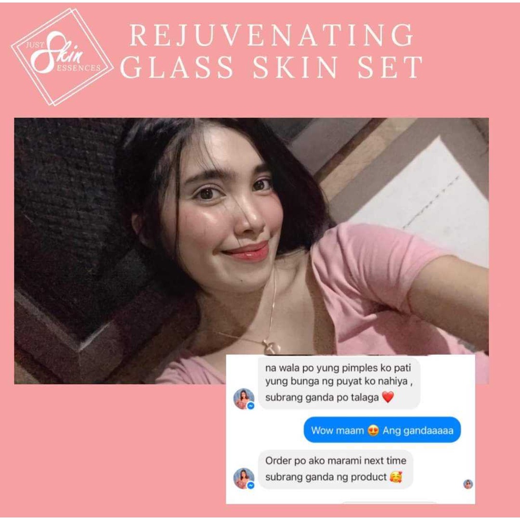 5in1 rejuvenating glass skin set by just skin essencess(s) Shopee
