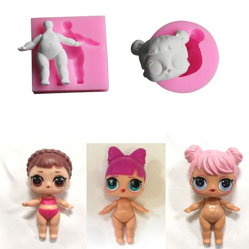 3D Doll Head All Body Shape Silicone Mold DIY Chocolate Candy Pudding ...