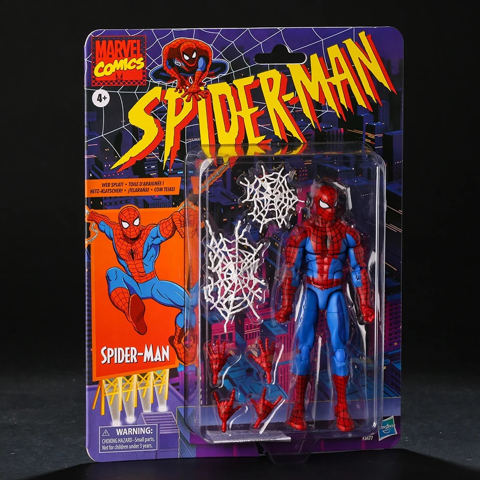 Marvel Legends Retro Cardback Spider-Man Cel-Shading Comics PVC Action ...