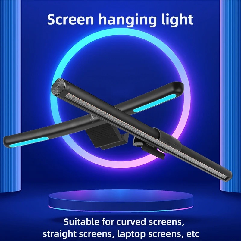 LED Computer Light Desk Lamp Stepless Dimming Screen Hanging Light Bar ...