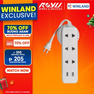 ROYU 3 Gang Universal Outlet Extension Cord