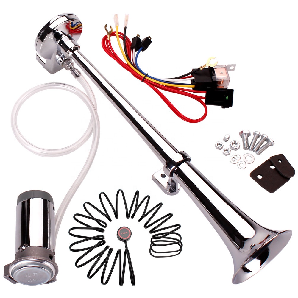 Super Loud Car Horn, Chrome Zinc Dual Trumpet with Compressor, Wire ...