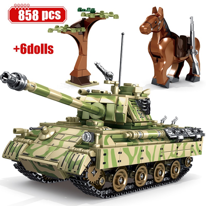 Military City M1A2 T-14 Leopard 2A7 Main Battle Tank Building Blocks ...