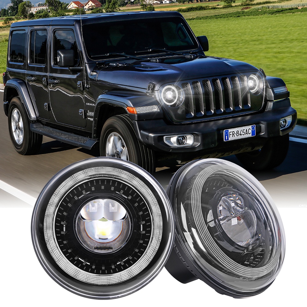 DRL Daymaker 7 inch Headlight Amber Angel Eye Led Offroad Led Round 7 ...