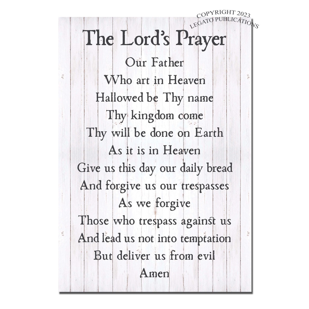 Lord's Prayer Our Father The Lord's Prayer Rustic Retro Vintage Wood