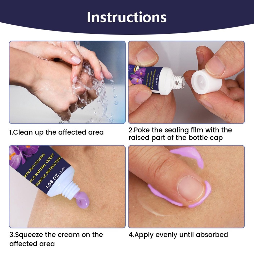 Skin Antibacterial Cream Anti Itching & Anti Fungal Quick Sweat Herpes Relief Eczema Skin Rash