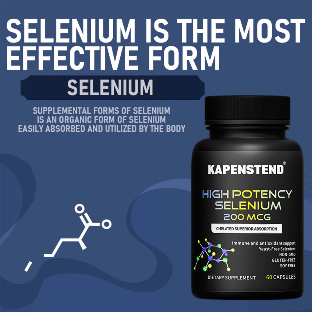 Highly effective selenium capsules for Immune System, Thyroid, Prostate and Heart Health