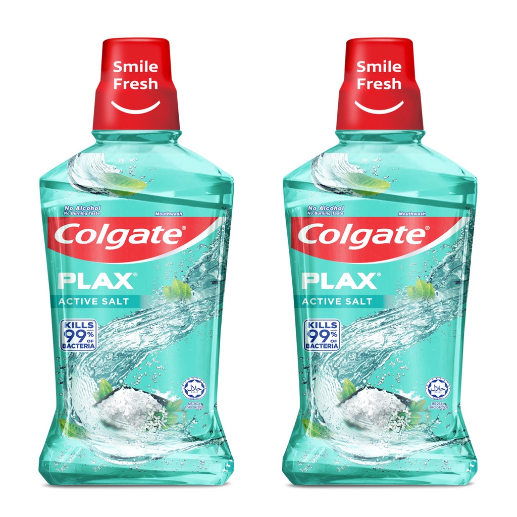 Colgate Plax Antibacterial Mouthwash Active Salt Mild Flavor 500ml