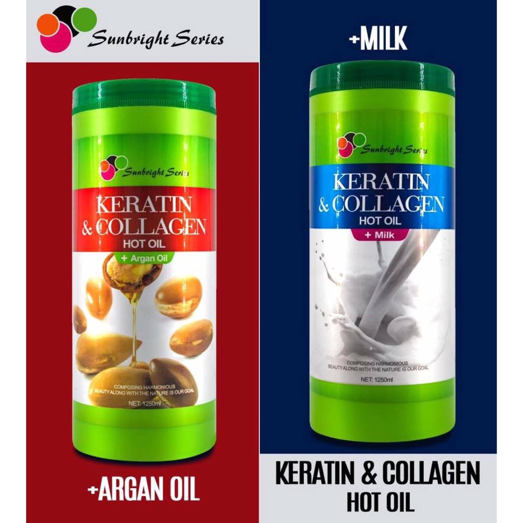Sunbright Series Keratin & Collagen Hot Oil 1250ml (Milk/Argan Oil