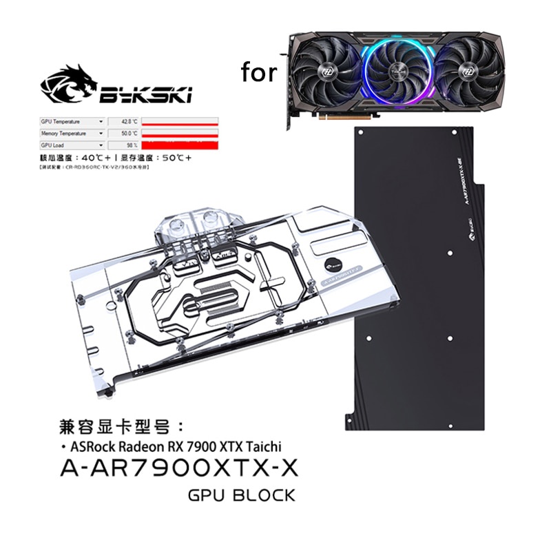 Bykski Water Block Use for ASRock AMD Radeon RX 7900 XTX Taichi GPU ...