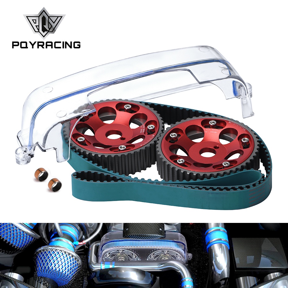 Racing Timing Belt + Aluminum Cam Gear + Cam Cover FOR 2JZGE and 2JZ