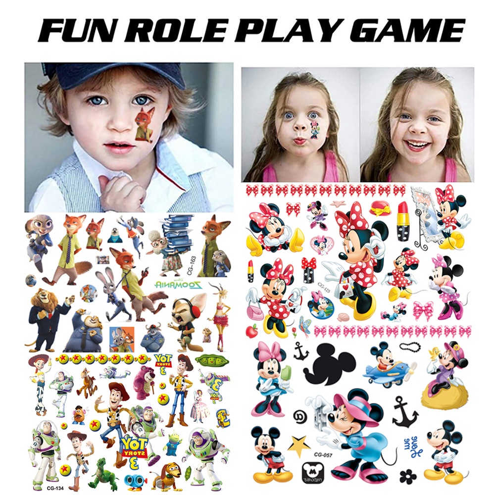 10T 1Pcs Zootopia Temporary Tattoo Stickers Toy Story Tattoo Sticker