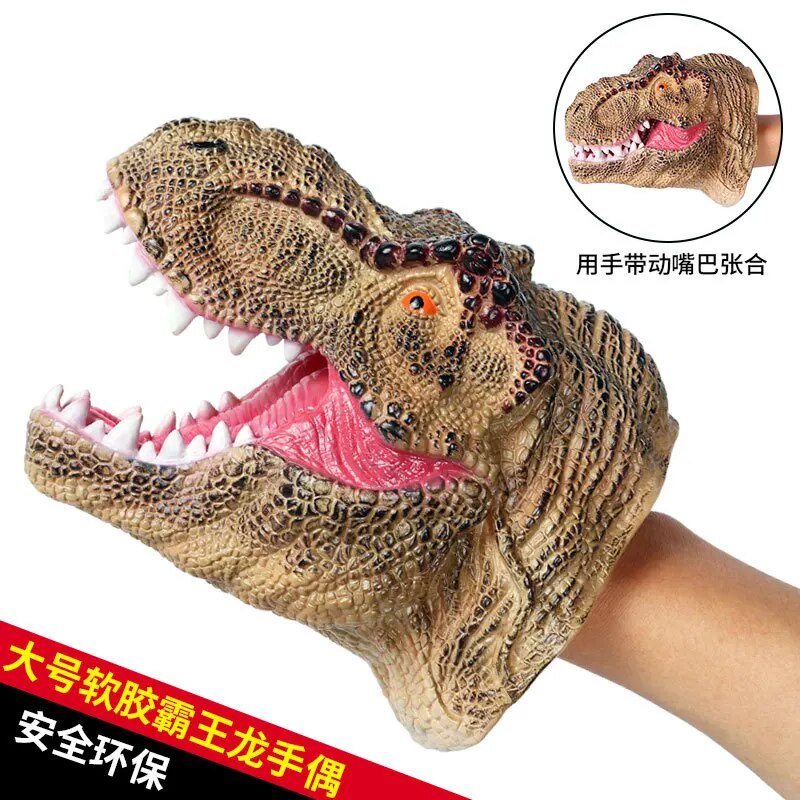 70z Realistic Dinosaur Hand Puppet for Stories Non-toxic Soft Rubber ...