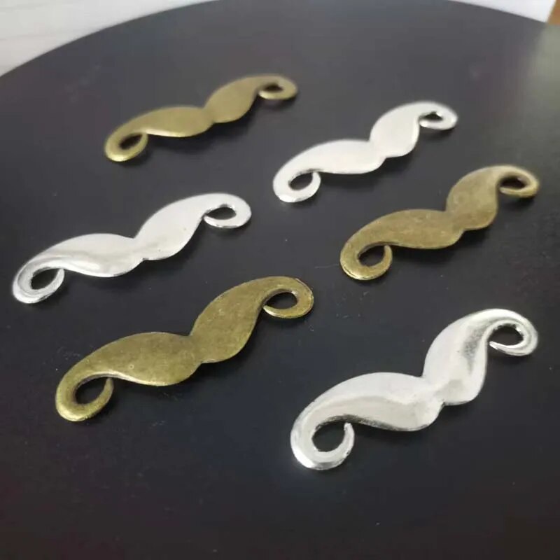 71l 30pcs Tibetan Silver/ Bornze Plated Mustache Charms Pendants For ...