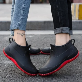 Rain Boots for Women Ankle Rubber Shoes Waterproof Galoshes Woman