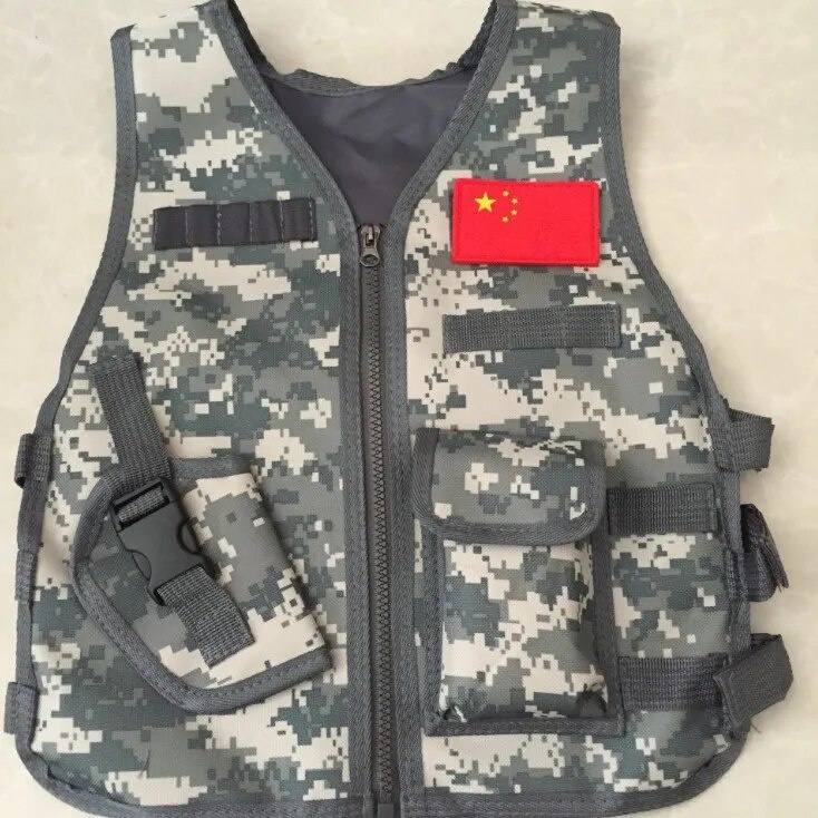 ♚Children Summer Camping Training Camouflage Tactical Vest Body Armor