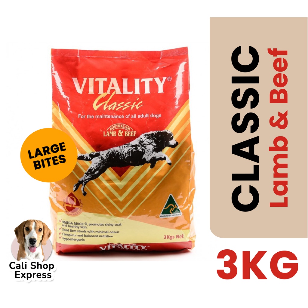 VITALITY Classic Lamb and Beef Dry Dog Food 3kg for all