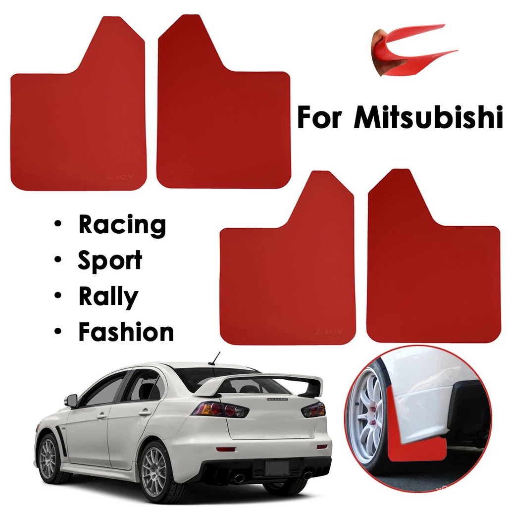 Red Mud Flaps For Mitsubishi lancer Evolution EVO X 4 5 6 7 8 9 ix