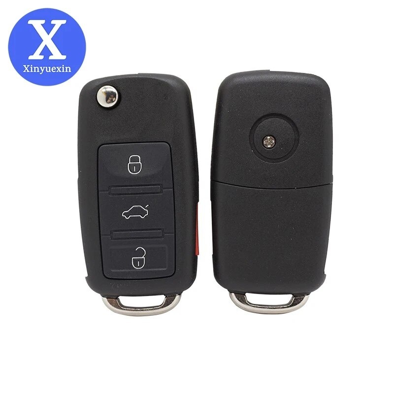 ☁xinyuexin Folding Remote Key Shell Fob Case For Vw Touareg Uncut Blade 