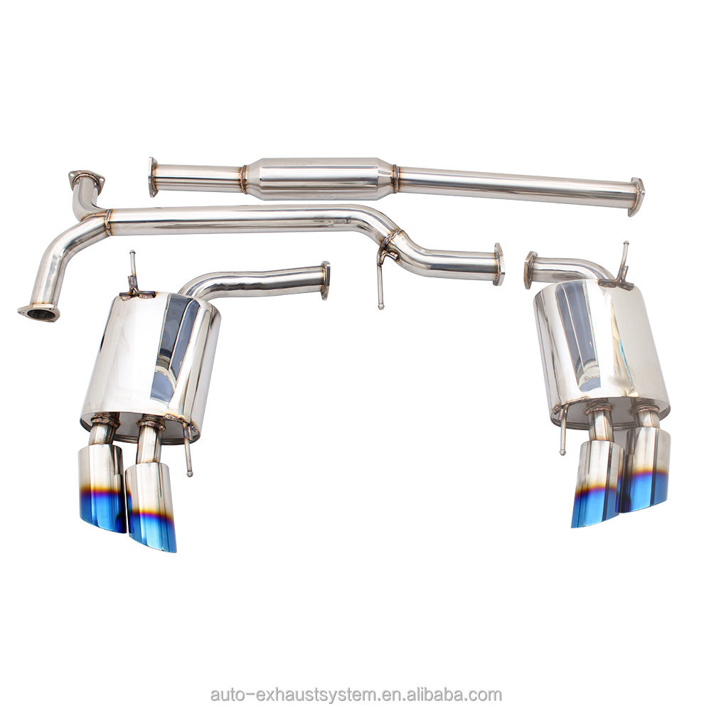 Exhaust System Quad StainlessSteel ss304 Tip Cat back Exhaust System