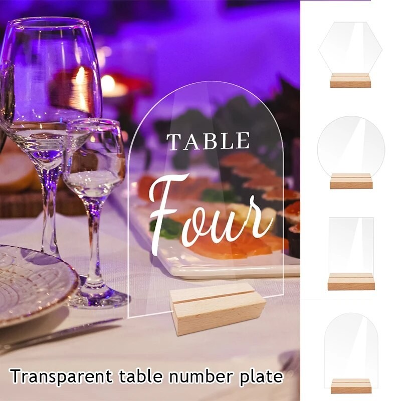 Wooden Base Sign Number Display Stand Place Card Wedding Table Table ...