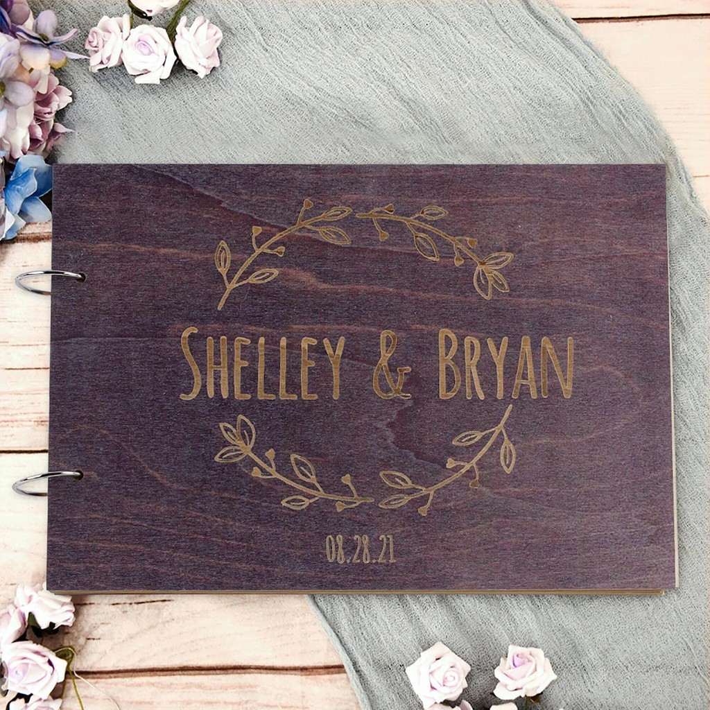 39l Alternative Custom Wooden Engraved Wedding Album,Personalized ...