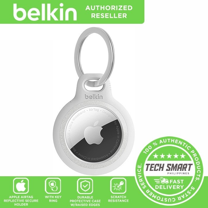 Belkin Apple AirTag Reflective Secure Holder With Key Ring Apple AirTag Keychain AirTag