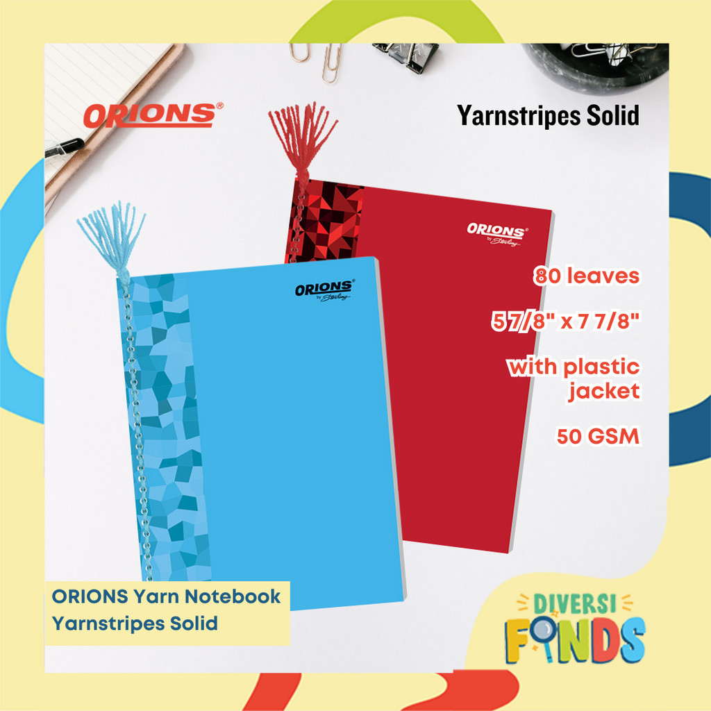 Orions 2024 Design NEW YARNSTRIPES Spiral Notebook W/Plastic Jacket ...