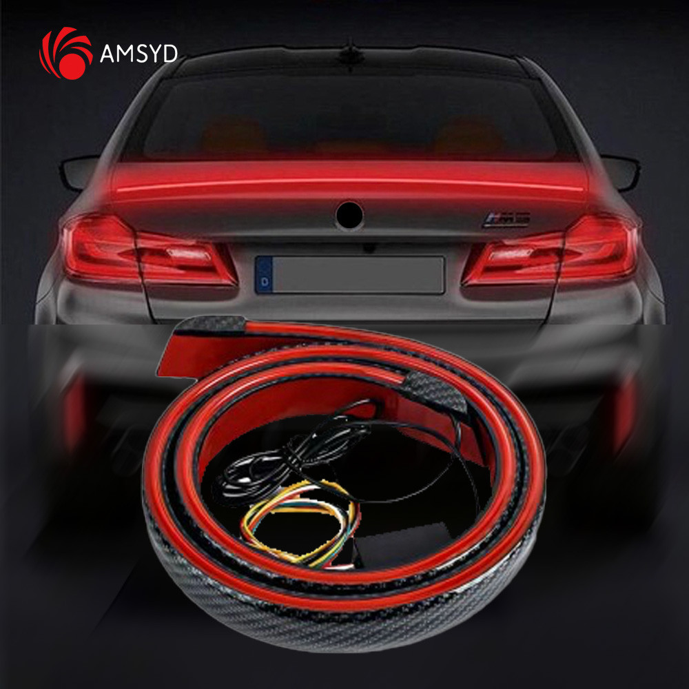 130cm Universal Carbon Fiber Color LED Tail Brake Turn Flowing Light ...