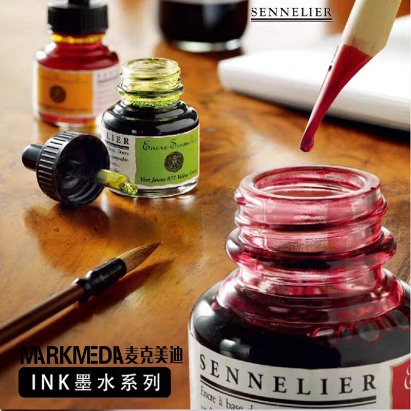 ♜French original Sennelier Shellac Ink color painting ink waterproof ...