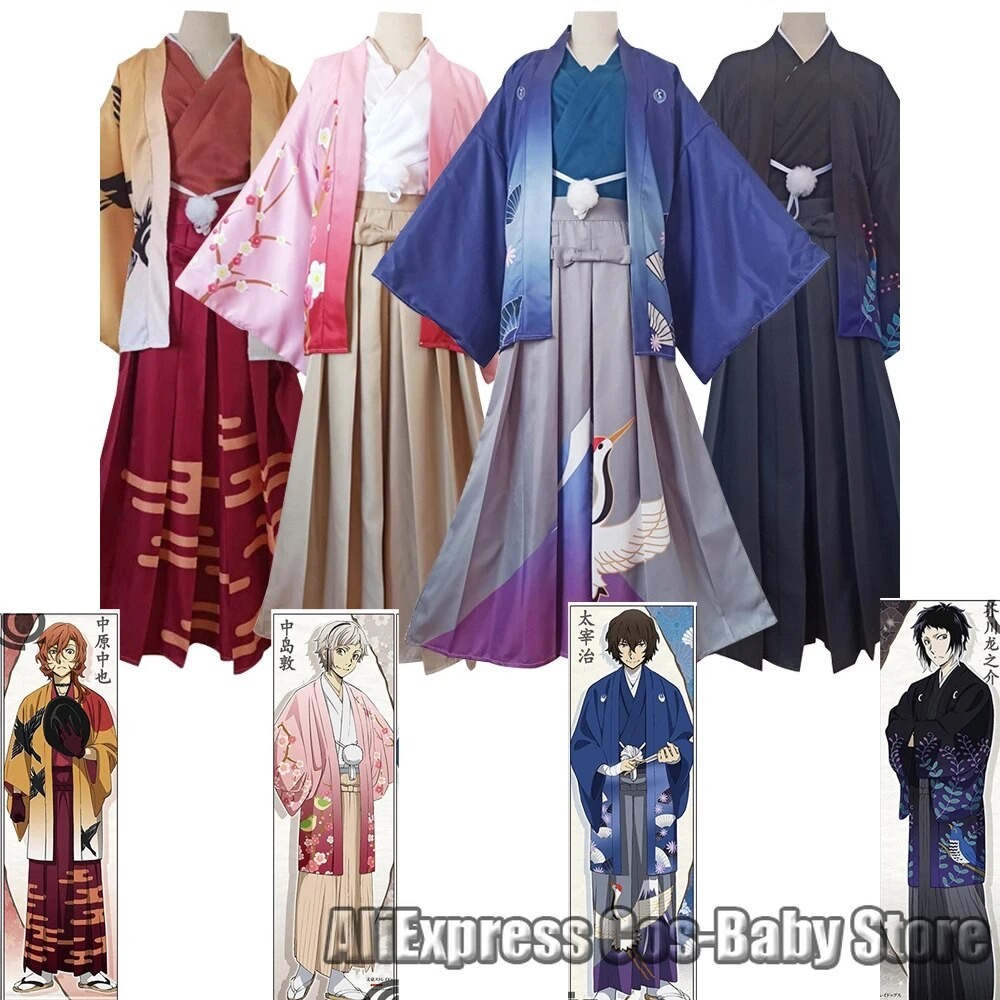 175 Anime Bungou Stray Dogs Kimono Cosplay Costume dazai osamu Nakahara ...