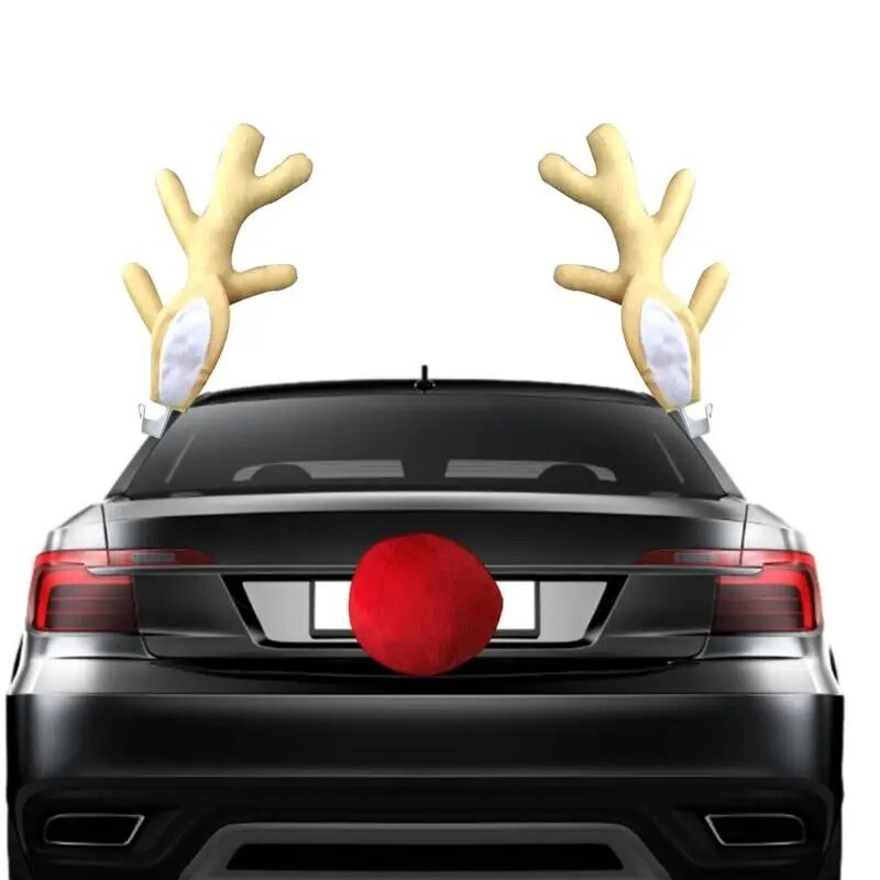 Reindeer antlers for cars cute car reindeer antlers nose set