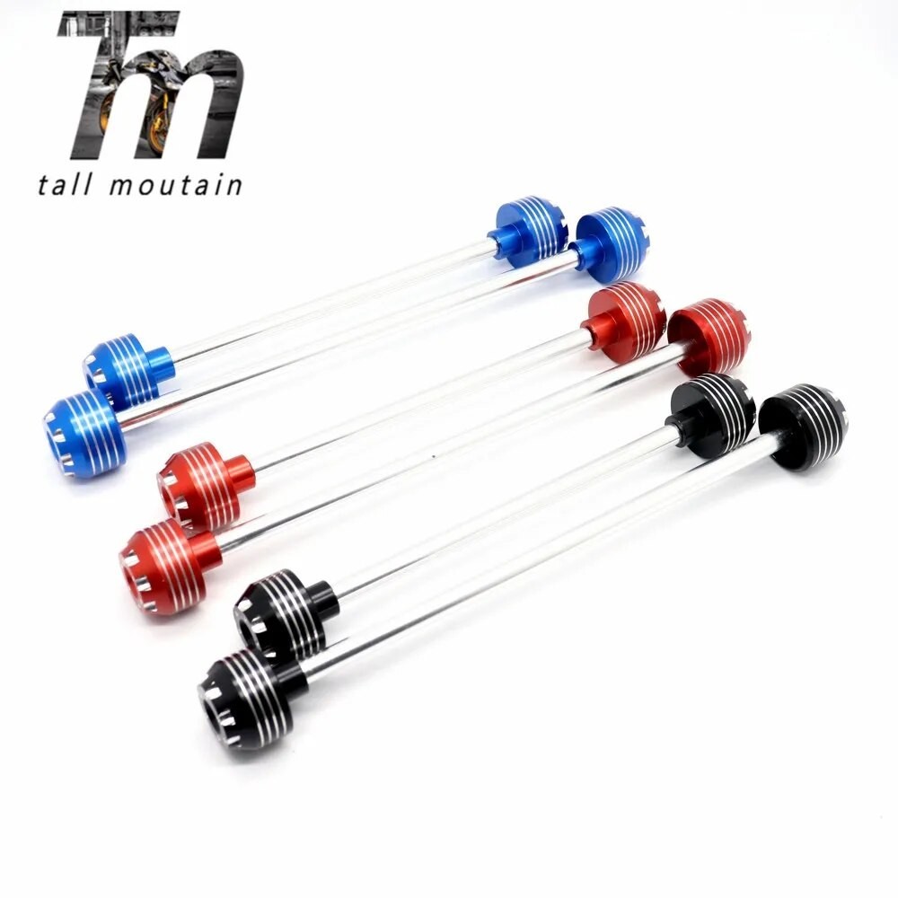 ☹Motorcycle Front & Rear Axle Fork Crash Sliders Cap Pad Wheel