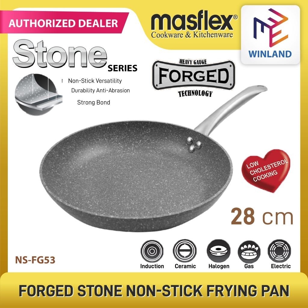MASLFEX Stone NonStick Fry Induction Frying Pan Suitable to All Stovetops 28cm Shopee