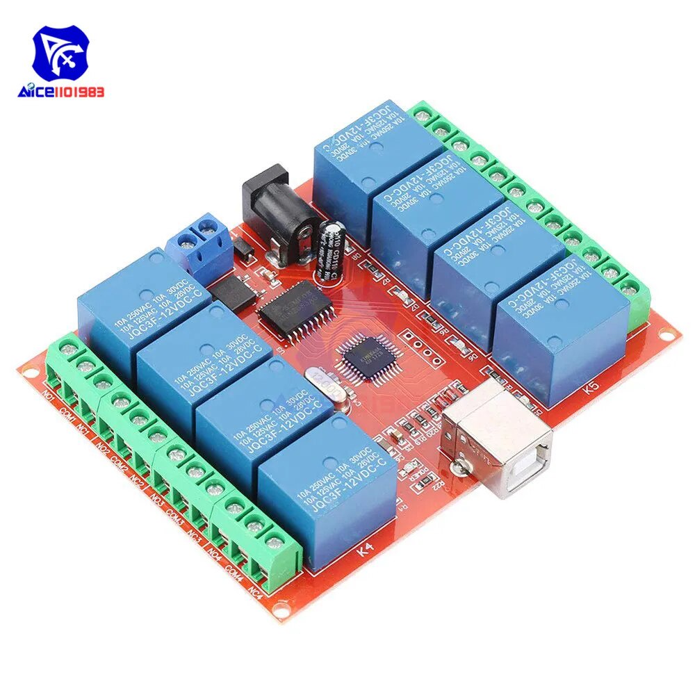diymore 8 Channel Relay Board Type-B USB Programmable ULN2803 Relay ...