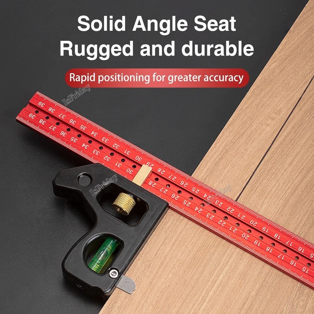 Square Angle Ruler Adjustable Combination Spirit Level Ruler Stainless ...