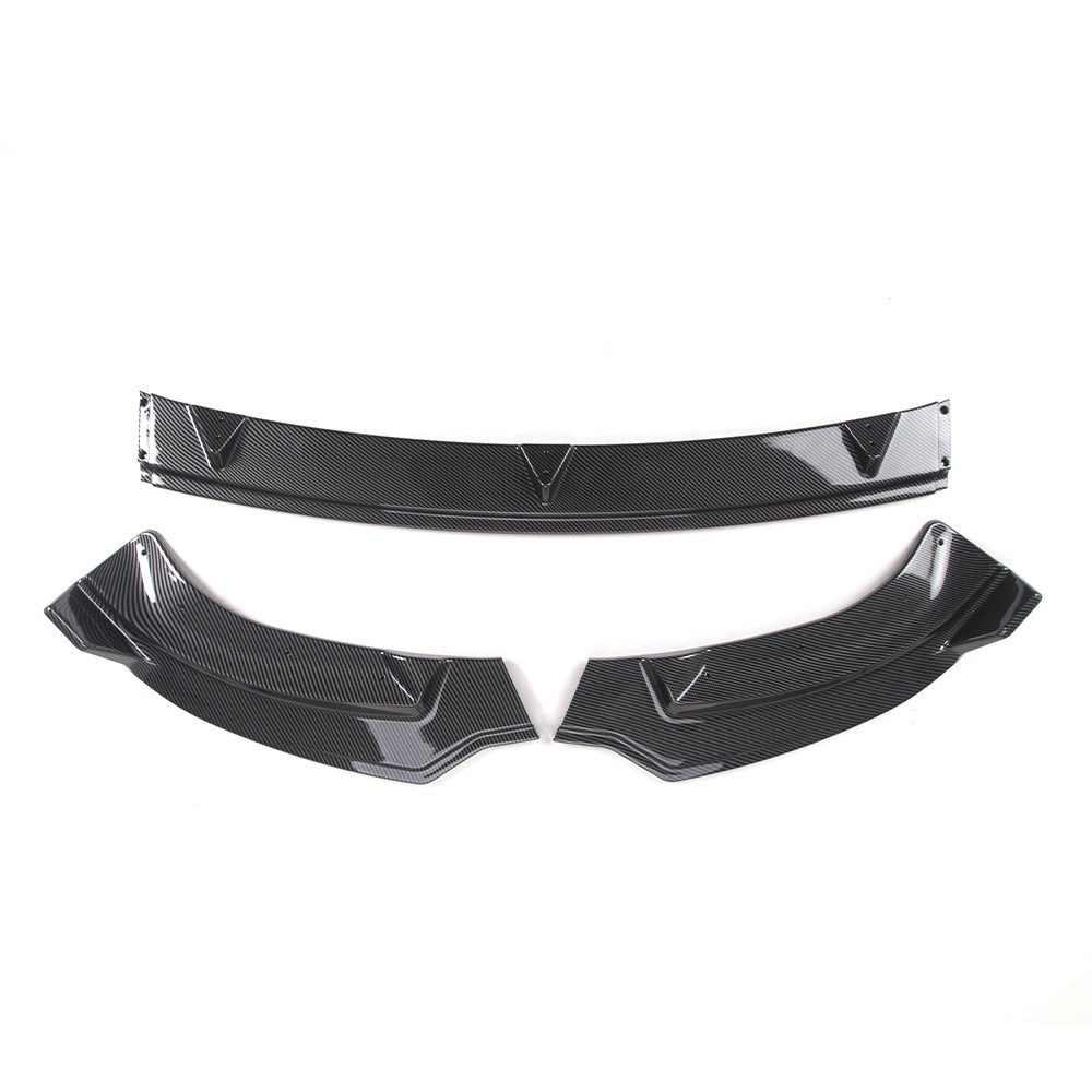 Car Body Kit Car Bumpers Black ABS Segmented Tripartite Car Front